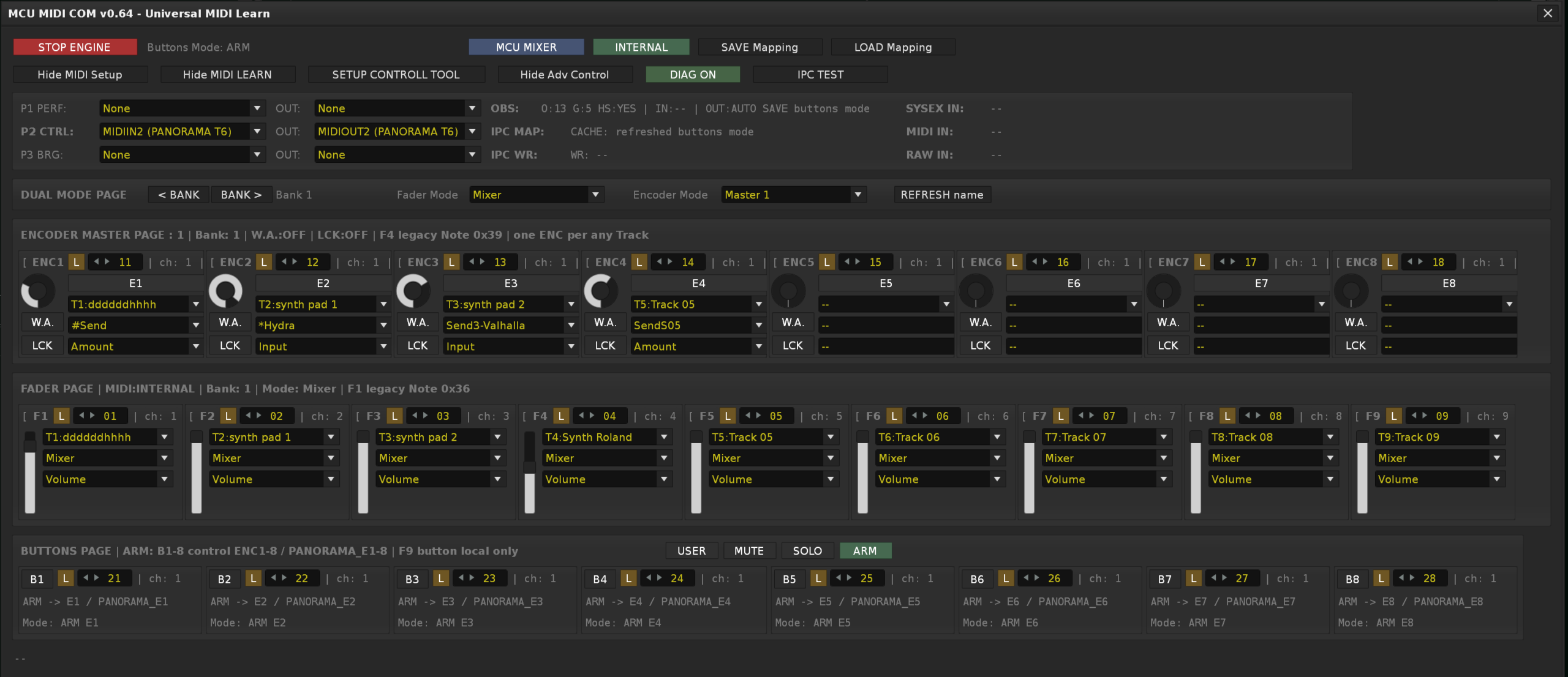 SETUP MIDI Learn View