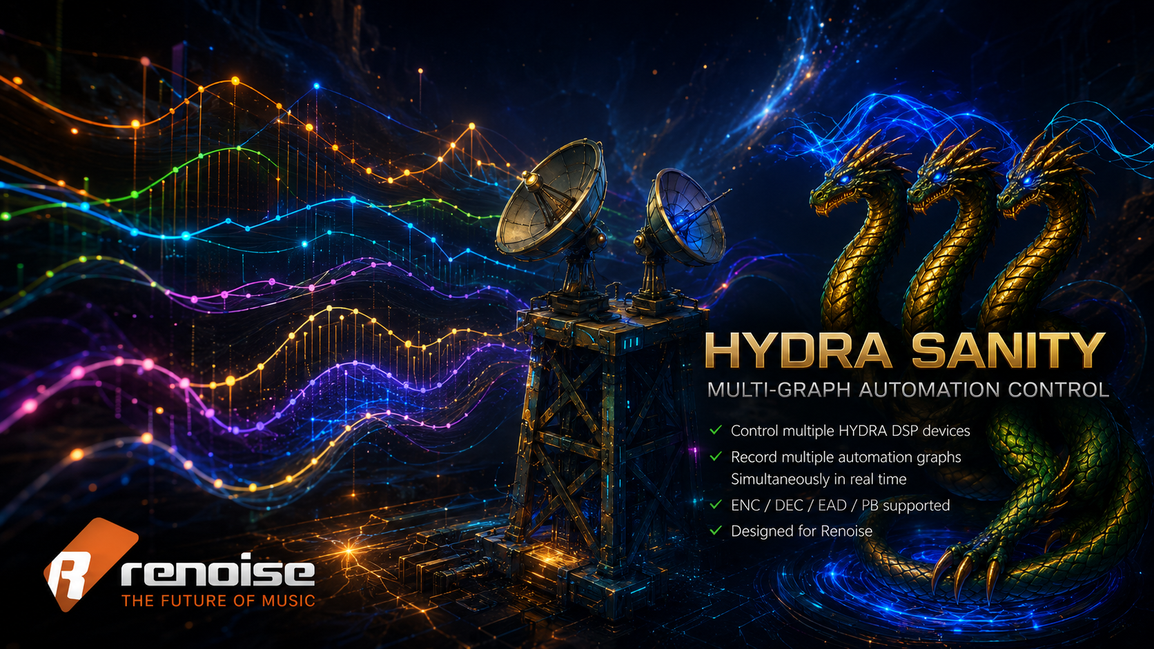 HYDRA SANITY v8.75 overview artwork for Renoise DAW